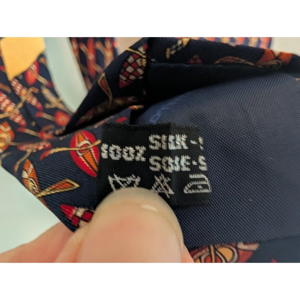 Salvatore Ferragamo Mens Silk Tie Navy Kayak Canoe Oar Novelty Italy Boat Water